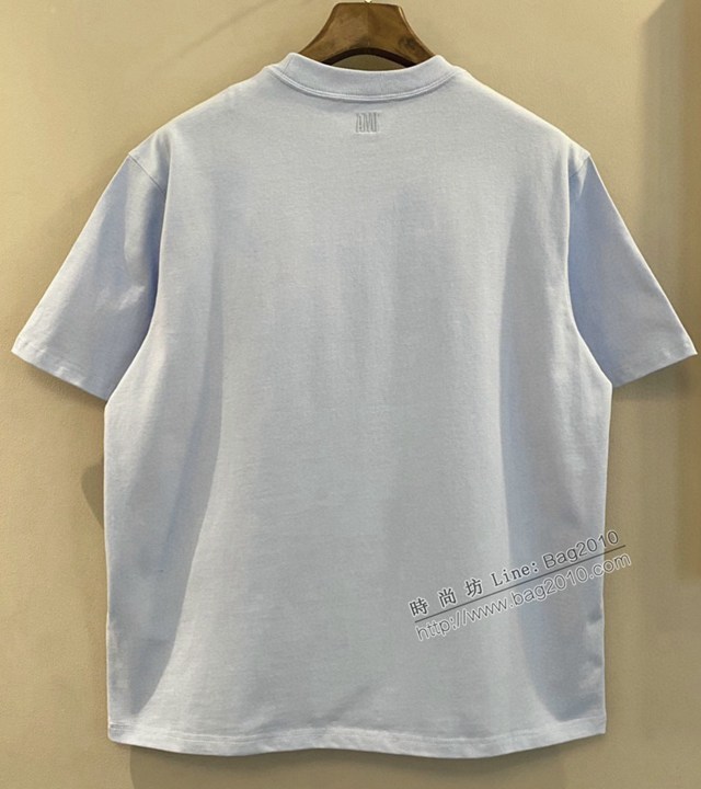 Ami專櫃2023SS新款刺繡T恤 男女同款 tzy2658